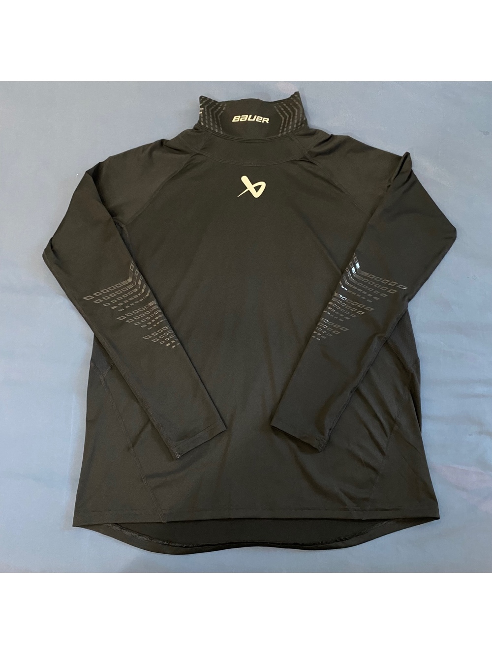 Bauer Hockey Neck Protect Kevlar Base Layer Long Sleeve Black Mens Medium